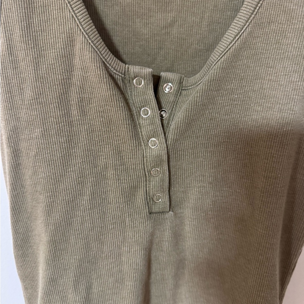 Forever 21 Olive Ribbed Bodysuit
